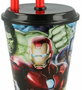 Bicchiere con Coperchio e Cannuccia 430 ml Avengers *