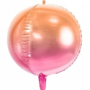 Palloncino Mylar Sfera 14” 35 cm Sfumato Arancio e Rosa *