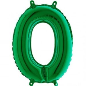 Palloncino Mylar 36 cm Verde Numero 0*