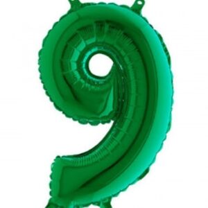 Palloncino Mylar 36 cm Verde Numero 9*