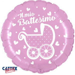 Palloncino Mylar 18” 45 cm Il Mio Battesimo Rosa *