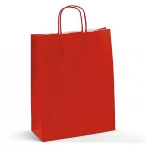 Busta in Carta Rossa manico ritorto 24+11×31 cm *