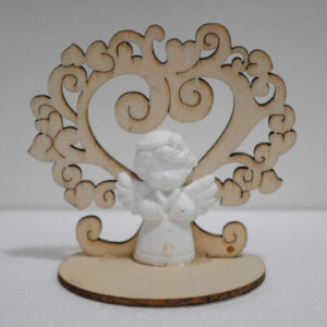 Albero della Vita Grande in Legno con Angioletto – 6×4,5×7 cm *