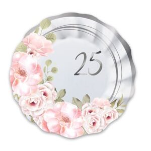 Piatti in carta 20 cm 25°Anniversario Floral 8 pezzi *