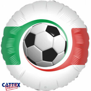 Palloncino Mylar 18” 45 cm Pallone calcio con tricolore Italia *