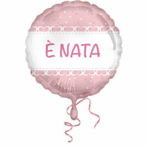 Palloncino Mylar 18” 45 cm E’ Nata cuori rosa *