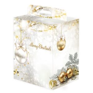 Scatola Panettone polvere di stelle con maniglia 33×24 cm altezza 34 cm *