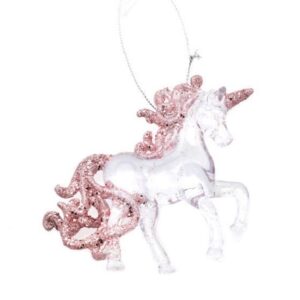 Appendino Natalizio Unicorno 10×11 cm Rosa *