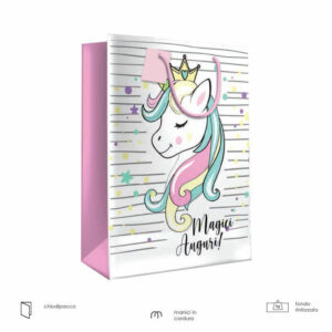 Busta Magici Auguri Unicorno 26,5×13,5×33 cm *