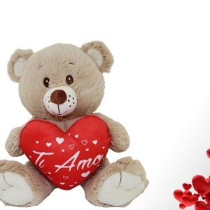 Peluche 25 cm Orso con cuore *