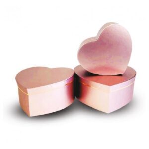 Scatola a forma di Cuore Rosa Gold 19x18x9 cm *