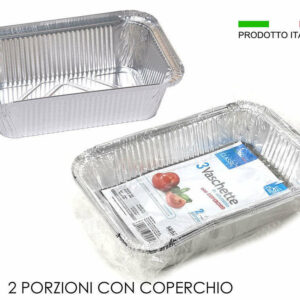 2 Vaschette in alluminio 6 porzioni con coperchio *