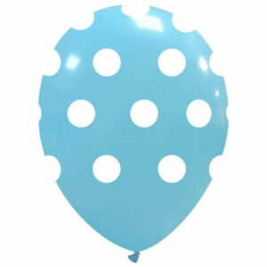 Palloncini in lattice 12” 30 cm Celesti con pois 20 pezzi *