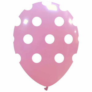 Palloncini in lattice 12” 30 cm Rosa con pois 20 pezzi *