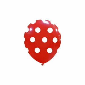 Palloncini in lattice 5” 13 cm Rosso con pois Bianchi 100 pezzi *