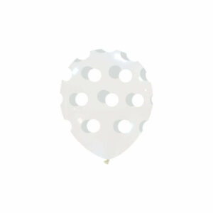 Palloncini in lattice 5” 13 cm trasparenti con pois Bianchi 100 pezzi *