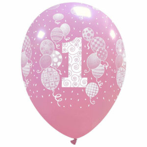 Palloncini in lattice Rosa 12” 30 cm 1° Compleanno 20 pezzi *