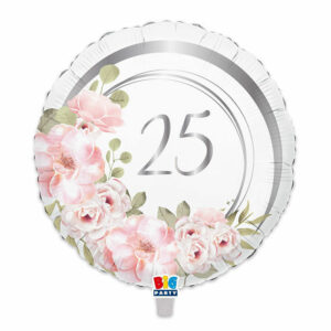 Palloncino mylar 45 cm 25° Anniversario Floral *