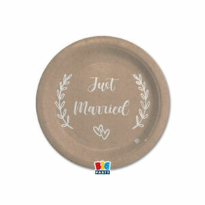 Piatti 18 cm Just Married Kraft 8 pezzi *