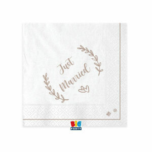 Tovaglioli 25×25 cm Just Married Kraft 20 pezzi *