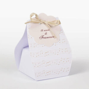 Sacchetto Spartito Musicale marrone 6x5x8 cm con talloncino 20 pezzi *