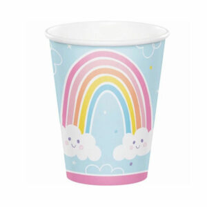 Bicchieri in carta 250 ml Happy Rainbow conf da 8 pz