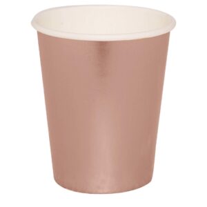 Bicchieri in carta 240 ml Rosa Gold 6 pezzi