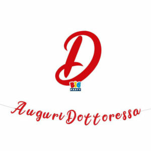 Festone Scritta Italic Auguri Dottoressa 300 cm *