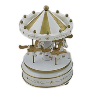 Carillon Giostra 18 cm Bianca e Oro *