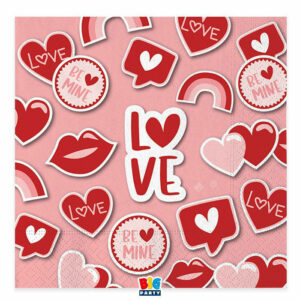 Tovaglioli  33×33 cm Love Stickers 16 pezzi *