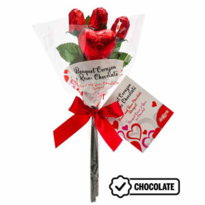 Bouquet Cuore con rose di cioccolato 30 grammi *