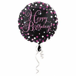 Palloncino Mylar 18′ 45 cm Happy Birthday Pink