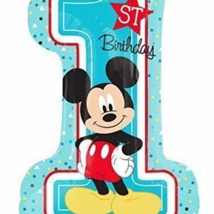 Palloncino Mylar Super Shape Topolino 1° Compleanno 48×71 cm