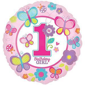 Palloncino Mylar Primo Compleanno Girl 43 cm