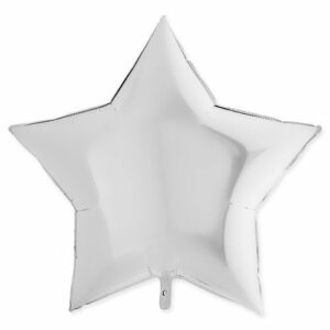 Palloncino Super Shape 36″ 90 cm Stella Bianco metal*