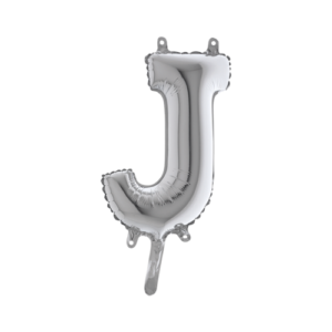 Palloncino Mylar Medio 36 cm Argento Lettera J*