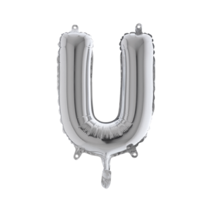 Palloncino Mylar Medio 36 cm Argento Lettera U*