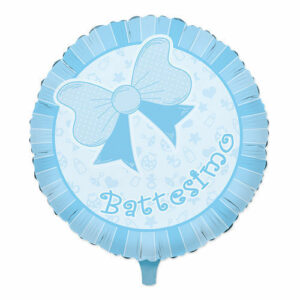 PALLONCINO MYLAR 45 cm BATTESIMO CELESTE*