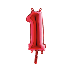 Palloncino Mylar 36 cm Rosso Numero 1*