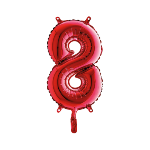 Palloncino Mylar 36 cm Rosso Numero 8*