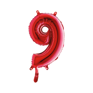 Palloncino Mylar 36 cm Rosso Numero 9*