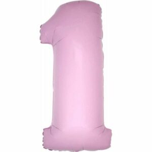 Palloncino Mylar 102 cm Rosa Numero 1 *