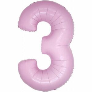 Palloncino Mylar 102 cm Rosa Numero 3 *