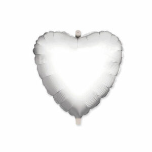 PALLONCINO MYLAR CUORE BIANCO 45 cm*