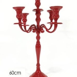 Candeliere in alluminio Rosso 5 Posti altezza 60 cm *