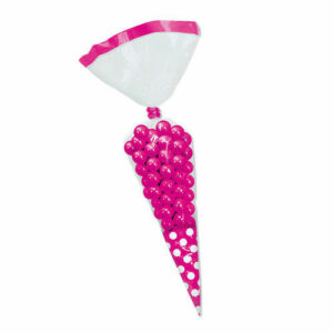 Sacchetti Cono Portacaramelle 25 cm Pois Fucsia 10 pz*