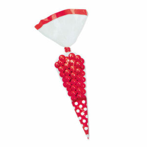 Sacchetti Cono Portacaramelle 25 cm Pois Rosso 10 pz*