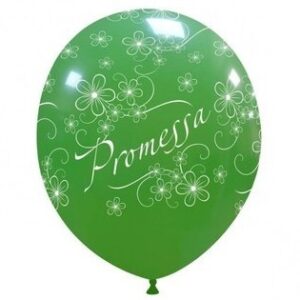 Palloncino in Lattice 5” 13 cm Verde con Stampa Promessa 100 pz *