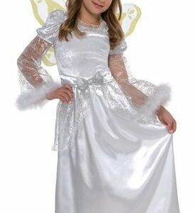 Costume Bambina Angelo Bianco con Ali – Taglia 4/6 Anni