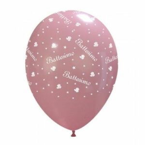 Palloncini in lattice 12″ 30 cm Il Mio Battesimo Rosa 100 pezzi*